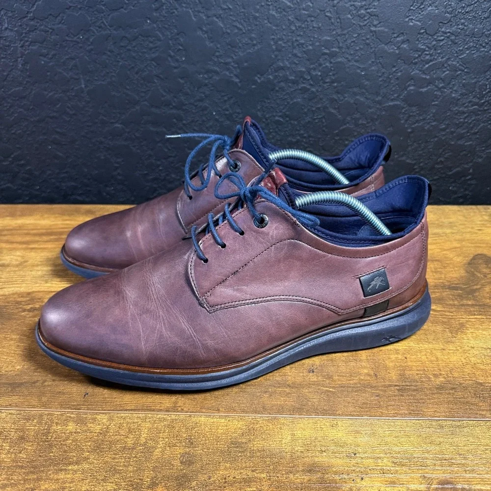 Fluchos F1344 Brown Leather Comfort Derby Shoes Mens Size 43 EU 10 US